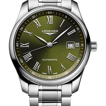 Longines Master Collection Automatic Watch - 40 mm Steel Case - Green Roman Dial - Bracelet - L2.793.4.09.6