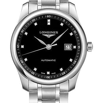 Longines Master Collection Watch - 40 mm Steel Case - Black Diamond Dial - Bracelet - L2.793.4.57.6