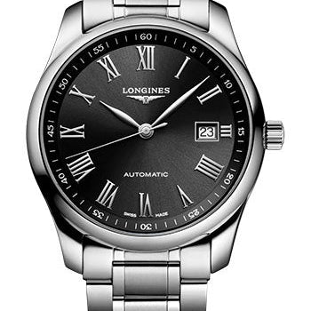 Longines Master Collection Automatic Watch - 40 mm Steel Case - Black Roman Dial - Bracelet - L2.793.4.59.6