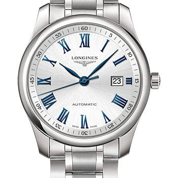 Longines Master Collection Automatic Watch - 40 mm Steel Case - Silver Roman Dial - Bracelet - L2.793.4.79.6
