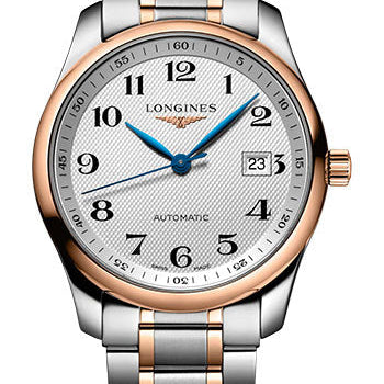 Longines Master Collection Automatic Watch - 40 mm Steel And Pink Gold Case - Silver Barleycorn Arabic Dial - Steel And Pink Gold Cap 200 Bracelet - L2.793.5.79.7