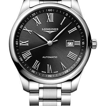 Longines Master Collection Automatic Watch - 42 mm Steel Case - Black Roman Dial - Bracelet - L2.893.4.59.6