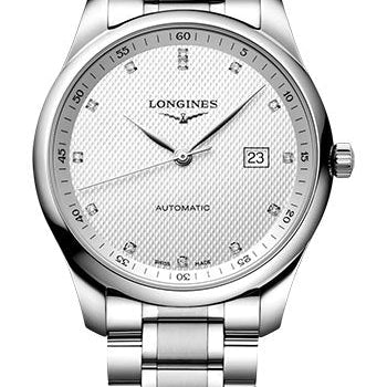 Longines Master Collection Automatic Watch - 42 mm Steel Case - Silver Barleycorn Diamond Dial - Bracelet - L2.893.4.77.6