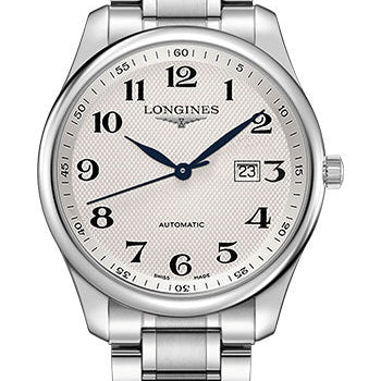 Longines Master Collection Watch - 42 mm Steel Case - Silver Barleycorn Arabic Dial - Bracelet - L2.893.4.78.6