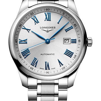 Longines Master Collection Automatic Watch - 42 mm Steel Case - Silver Roman Dial - Bracelet - L2.893.4.79.6