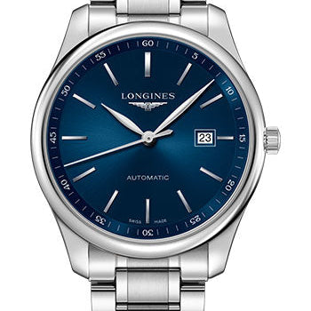 Longines Master Collection Watch - 42 mm Steel Case - Blue Dial - Bracelet - L2.893.4.92.6