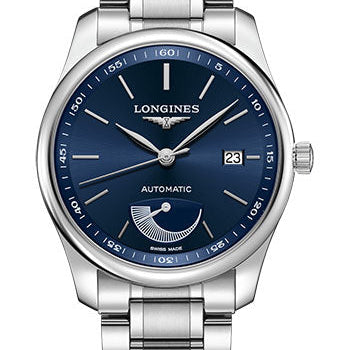 Longines Master Collection Power Reserve Watch - 40 mm Steel Case - Blue Dial - Bracelet - L2.908.4.92.6