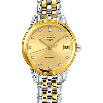 Longines Flagship Watch - 26 mm Steel And Yellow PVD Case - Gilt Diamond Dial - Bracelet - L4.274.3.37.7