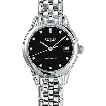Longines Flagship Watch - 26 mm Steel Case - Black Diamond Dial - Bracelet - L4.274.4.57.6