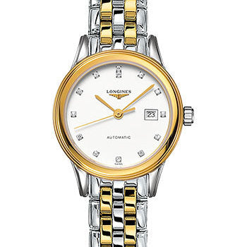 Longines Flagship Watch - 30 mm Steel And Yellow PVD Case - White Diamond Dial - Bracelet - L4.374.3.27.7