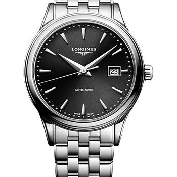 Longines Flagship Automatic Watch - 30 mm Steel Case - Black Dial - Bracelet - L4.374.4.59.6