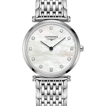 Longines La Grande Classique de Longines Quartz Watch - 29 mm Steel Case - White Mother-Of-Pearl Diamond Dial - Bracelet - L4.512.4.87.6