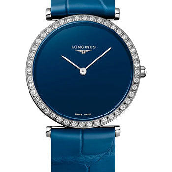 Longines La Grande Classique De Longines Quartz Watch - 29 mm Steel Diamond Case - Blue Dial - Blue Strap - L4.523.0.90.2