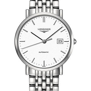 Longines Elegant Collection Automatic Watch - 37 mm Steel Case - White Dial - Bracelet - L4.810.4.12.6