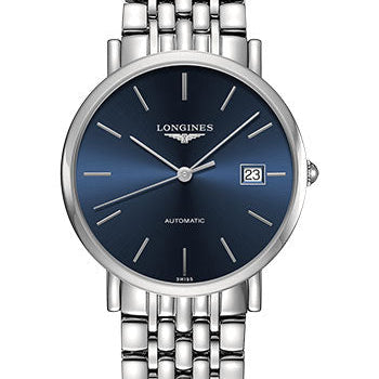 Longines Elegant Collection Watch - 37 mm Steel Case - Blue Dial - Bracelet - L4.810.4.92.6