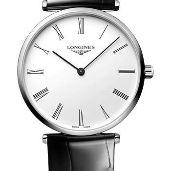 Longines La Grande Classique De Longines Quartz Watch - 38 mm Steel Case - White Roman Dial - Black Strap - L4.866.4.11.2