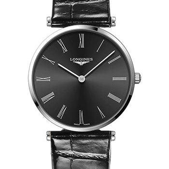 Longines La Grande Classique De Longines Quartz Watch - 38 mm Steel Case - Black Roman Dial - Black Strap - L4.866.4.51.2
