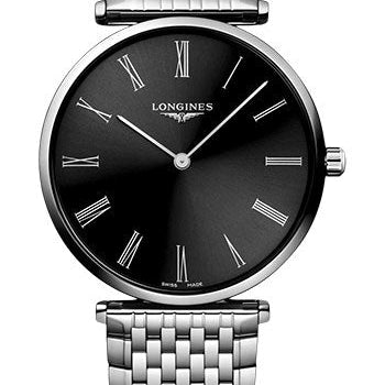 Longines La Grande Classique De Longines Quartz Watch - 38 mm Steel Case - Black Roman Dial - Bracelet - L4.866.4.51.6