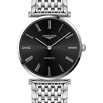 Longines La Grande Classique de Longines Automatic Watch - 36 mm Steel Case - Black Roman Dial - Bracelet - L4.908.4.51.6