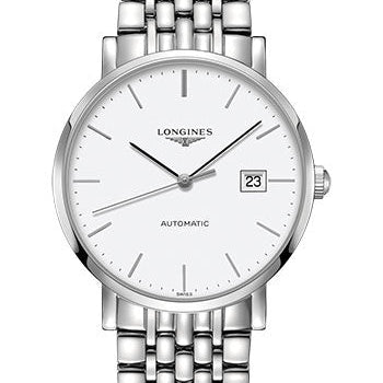 Longines Elegant Collection Watch - 39 mm Steel Case - White Dial - Bracelet - L4.910.4.12.6