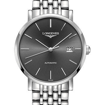 Longines Elegant Collection Watch - 39 mm Steel Case - Grey Dial - Bracelet - L4.910.4.72.6