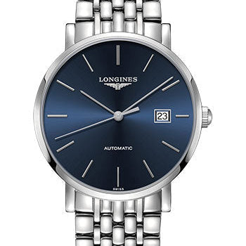 Longines Elegant Collection Watch - 39 mm Steel Case - Blue Dial - Bracelet - L4.910.4.92.6