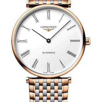 Longines La Grande Classique De Longines Automatic Watch - 38 mm Red PVD Case - White Roman Dial - Steel And Red PVD Bracelet - L4.918.1.91.7