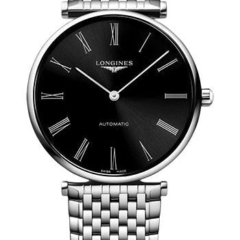 Longines La Grande Classique De Longines Automatic Watch - 38 mm Steel Case - Black Roman Dial - Bracelet - L4.918.4.51.6
