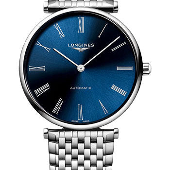 Longines La Grande Classique De Longines Automatic Watch - 38 mm Steel Case - Blue Roman Dial - Bracelet - L4.918.4.94.6