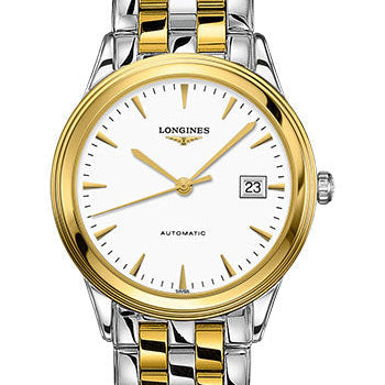 Longines Flagship Watch - 38.5 mm Steel And Yellow PVD Case - White Dial - Bracelet - L4.974.3.22.7