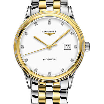 Longines Flagship Watch - 40 mm Steel And Yellow PVD Case - White Diamond Dial - Bracelet - L4.984.3.27.7