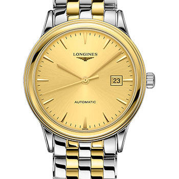 Longines Flagship Watch - 40 mm Steel And Yellow PVD Case - Gilt Dial - Bracelet - L4.984.3.32.7