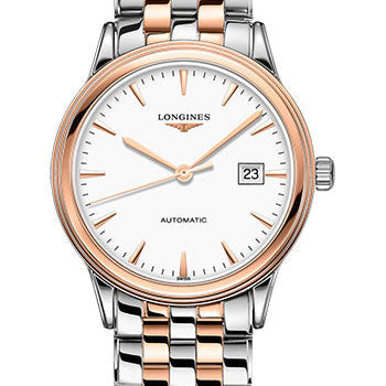 Longines Flagship Watch - 40 mm Steel And Red PVD Case - White Dial - Bracelet - L4.984.3.92.7