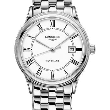 Longines Flagship Watch - 40 mm Steel Case - White Roman Dial - Bracelet - L4.984.4.21.6