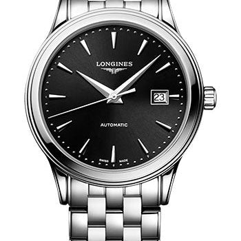 Longines Flagship Automatic Watch - 40 mm Steel Case - Black Dial - Bracelet - L4.984.4.59.6
