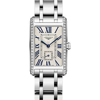 Longines DolceVita Quartz Watch - 20.80 X 32 mm Steel Diamond Case - Silver FlinquŽ Roman Dial - Bracelet - L5.255.0.71.6