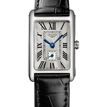 Longines DolceVita Small Seconds Quartz Watch - 20.80 X 32 mm Steel Case - Silver FlinquŽ Roman Dial - Black Strap - L5.255.4.71.0