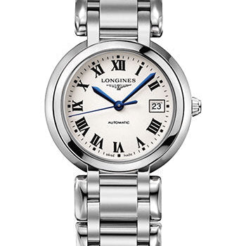 Longines PrimaLuna Automatic Watch - 30 mm Steel Case - Silver Roman Dial - L8.113.4.71.6