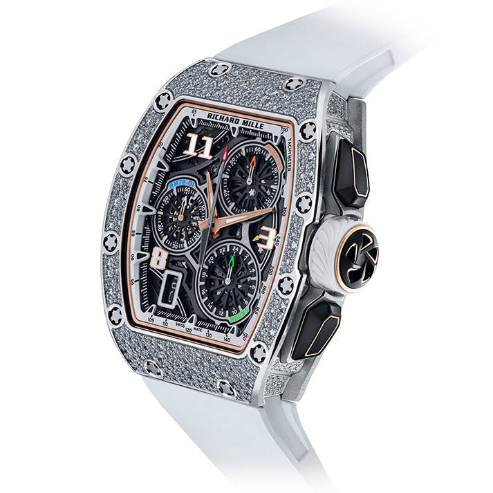 Richard Mille Lifestyle Flyback Chronograph White Gold & Snow Set Diamonds RM 72-01 - BRAND NEW