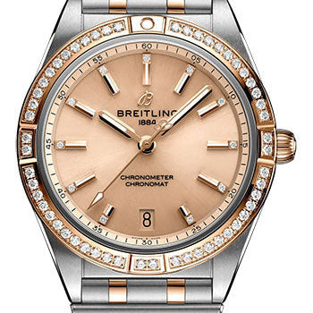 Breitling Chronomat Automatic 36 Watch - Steel and 18K Red Gold (Gem-set) - Copper Diamond Dial - Metal Bracelet - U10380591K1U1