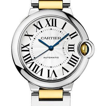 Cartier Ballon Bleu de Cartier Watch - 36 mm Steel and Yellow Gold Case - Silvered Dial - Interchangeable Two-Tone Bracelet - W2BB0030