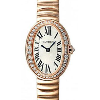 Cartier Baignoire Watch - Mini Pink Gold Diamond Case - WB520026
