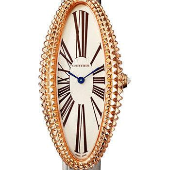 Cartier Baignoire Allongee Watch - 47 mm Pink Gold Case - Light Gray Strap - WGBA0009