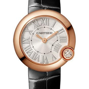 Cartier Ballon Blanc de Cartier Watch - 30 mm Pink Gold Case - Black Alligator Strap - WGBL0003