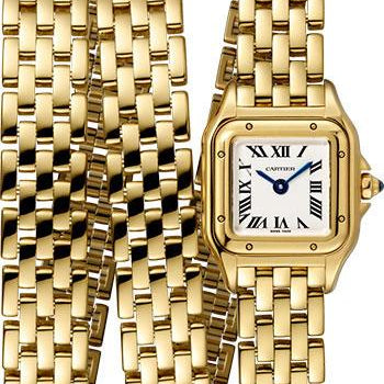 Cartier Panthere de Cartier Triple Loop Watch - 20 mm Yellow Gold Case - Diamond Bezel - Yellow Gold Triple Loop Bracelet - WGPN0012