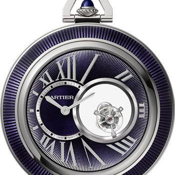 Cartier Cartier Mysterious Double Tourbillon Pocket Watch - 55 mm White Gold Case - WHRO0011