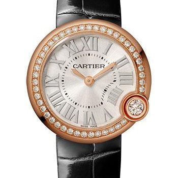 Cartier Ballon Blanc de Cartier Watch - 30 mm Pink Gold Case - Diamond Bezel - Black Alligator Strap - WJBL0005