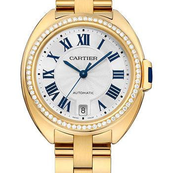 Cartier Cle de Cartier Watch - 35 mm Yellow Gold Diamond Case - Effect Dial - WJCL0023