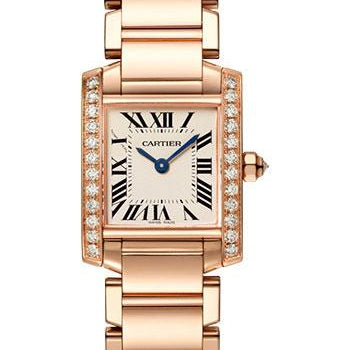 Cartier Tank Francaise Watch - 25 mm Pink Gold Diamond Case - WJTA0022