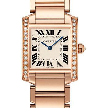 Cartier Tank Francaise Watch - 30 mm Pink Gold Diamond Case - WJTA0023